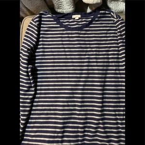 GAP blue/white stripe, Jersey cotton long sleeved top, SIZE - LARGE